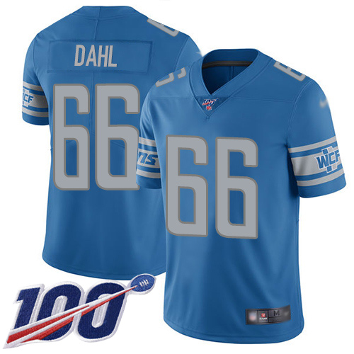 Detroit Lions Limited Blue Men Joe Dahl Home Jersey NFL Football #66 100th Season Vapor Untouchable